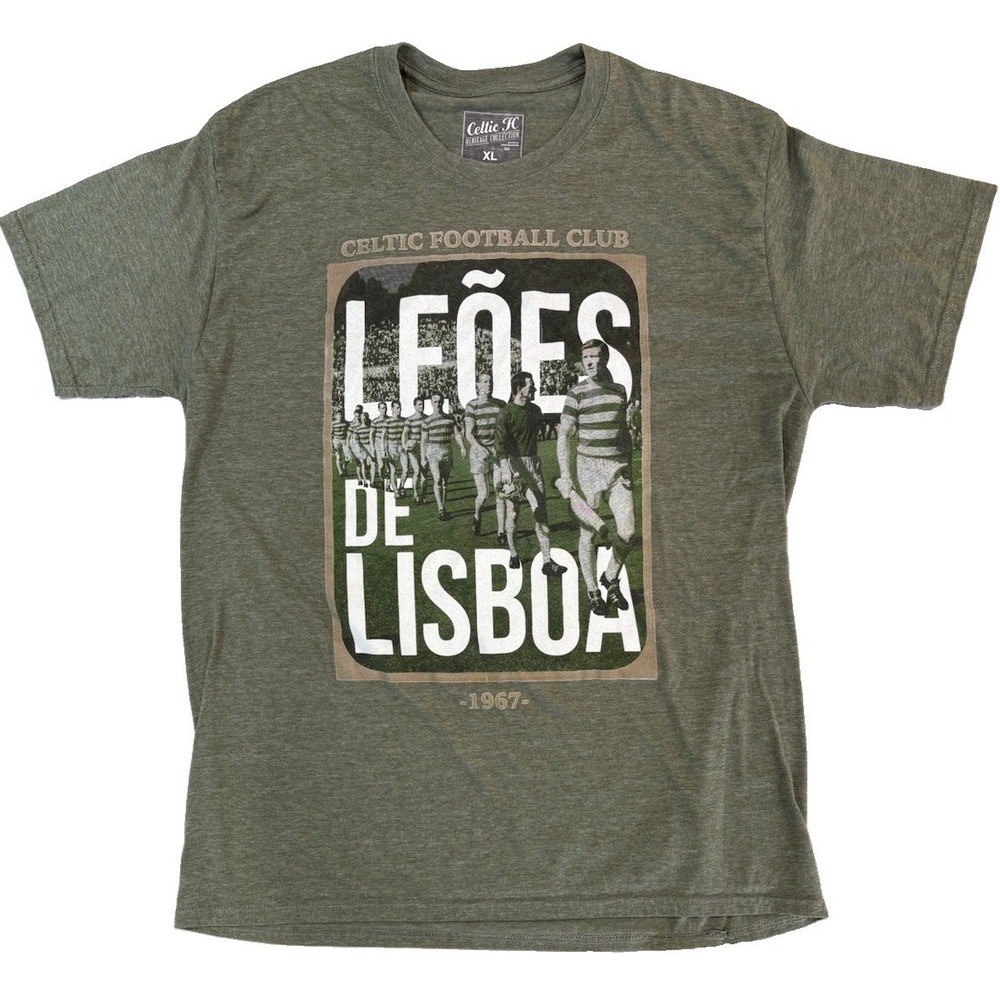 Celtic FC Heritage Collection T Shirt XL Mens Green Lisbon Lions Leoes De Lisboa